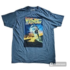 Mens Back To The Future Tee Shirt Size Large Blue